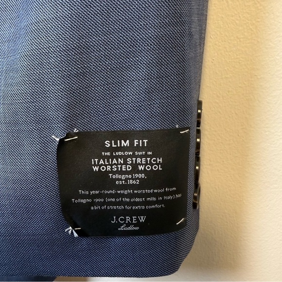 J.Crew Ludlow Tollegno 1900 Blue Italian Wool Suit Jacket Size 40R NWT - Picture 2 of 12